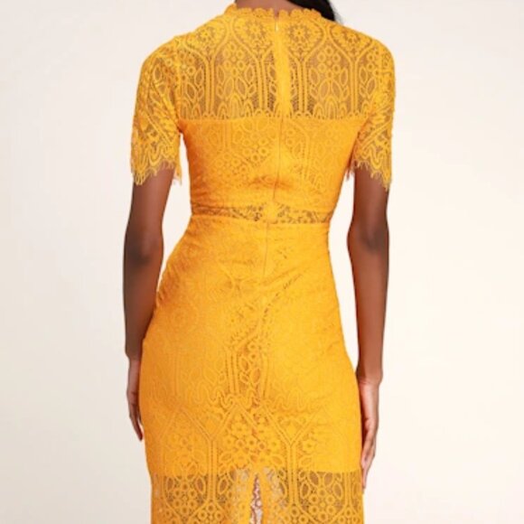 LULUS Remarkable Bright Orange Short Sleeve Lace Dress Size XS - Picture 11 of 11